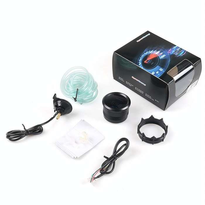 Car Modified 12V Universal 52mm Blue Light Digital Display Meter, Style:Turbo Boost Gauge PSI