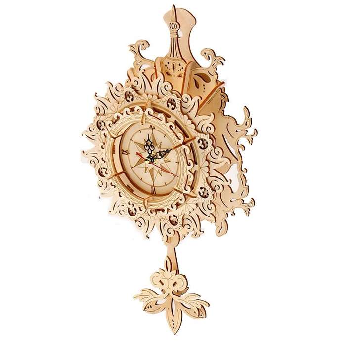 Retro Wall Clock 3D Wooden Puzzle Toys DIY Handmade Ornaments