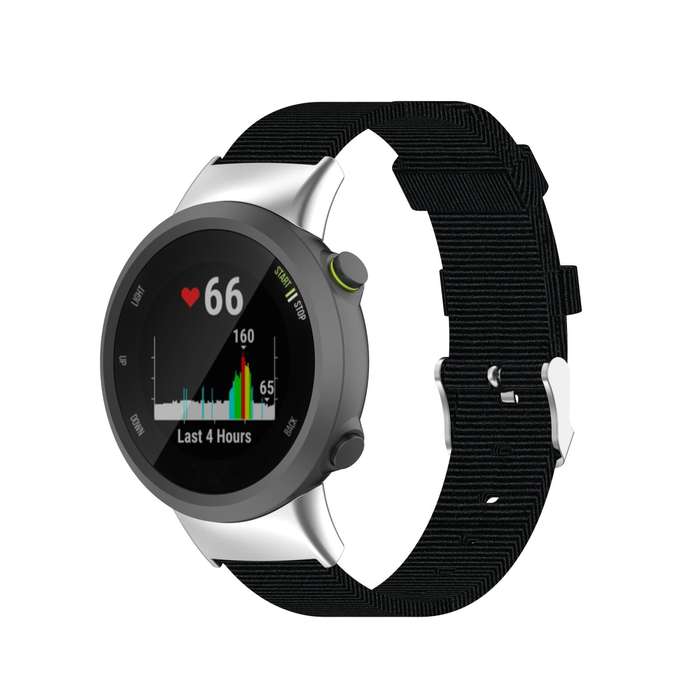 For Garmin Forerunner 45 / 45S / Swim 2 Universal Nylon Canvas Watch Band(Black)