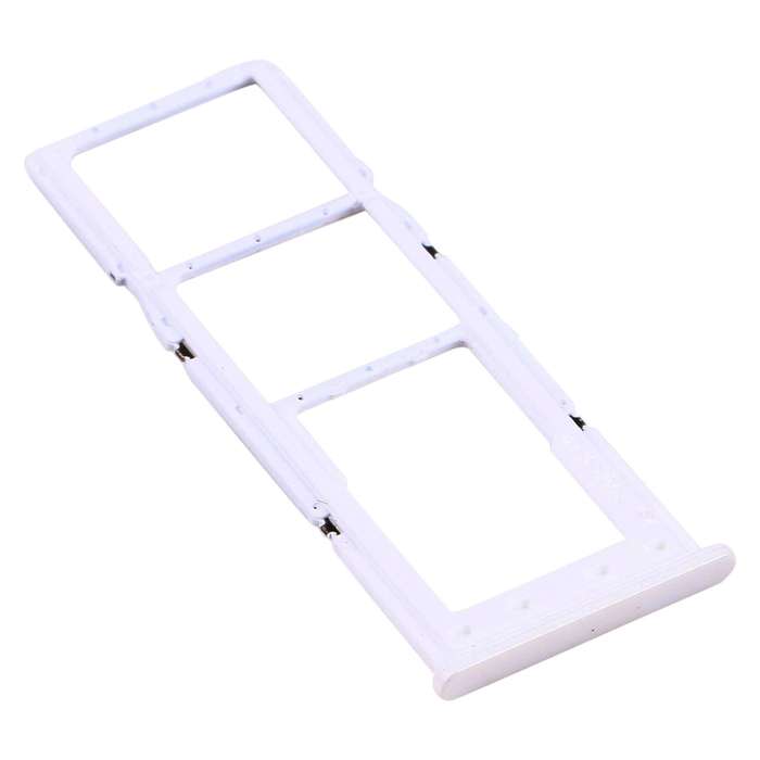 For Samsung Galaxy A12 SM-A125 SIM Card Tray + SIM Card Tray + Micro SD Card Tray (White)