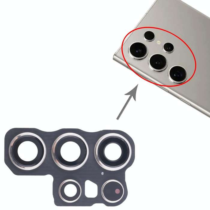 For Samsung Galaxy S24 Ultra SM-S928B 10pcs Original Rear Camera Lens Cover(Silver)