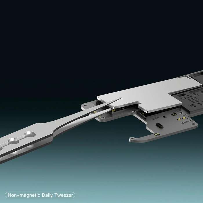 2UUL Non-magnetic Stainless Stencil Tweezers with Holes, Model:TW21