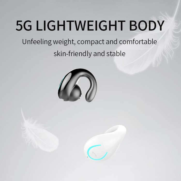 YX08 Ultra-light Ear-hook Wireless V5.0 Bluetooth Earphones Ear Clip Stereo Bluetooth Headset wit...