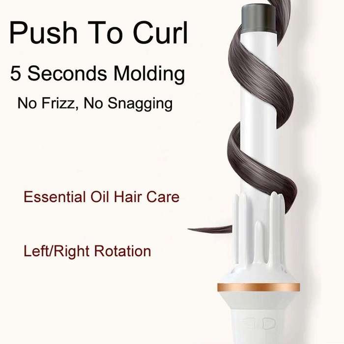 Automatic Curling Iron With Bi-Directional Rotating Ceramic Glaze Coating Hair Care, Plug: US Plu...