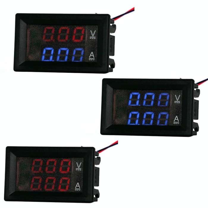 Dual-Display Voltage Current Meter Digital DC Voltage Meter, Specification: 10A (Red)