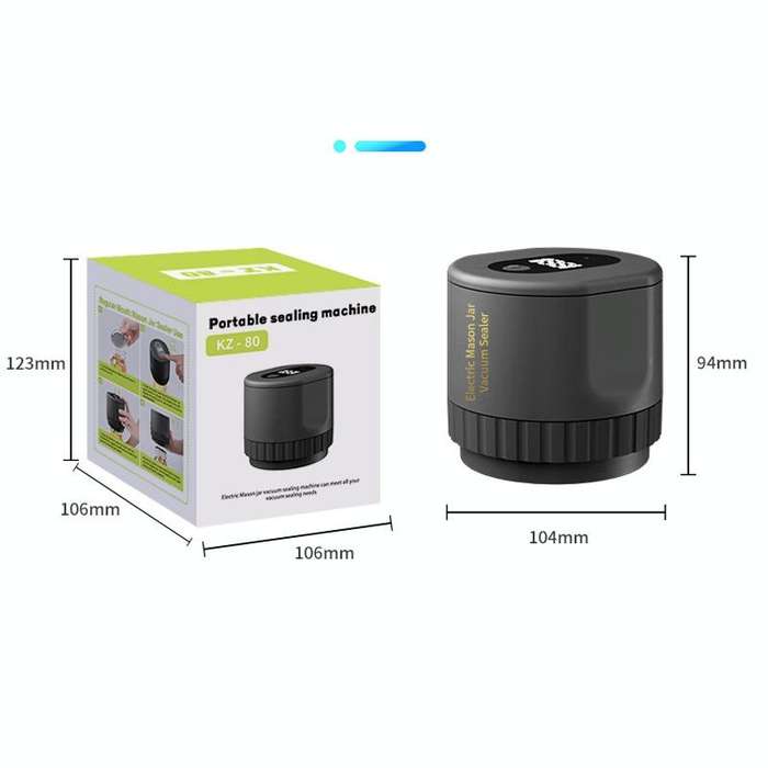 Electric Mason Jar Vacuum Sealer Kit Sealing Machine for Food Storage With 10 Jar Lids(Black)