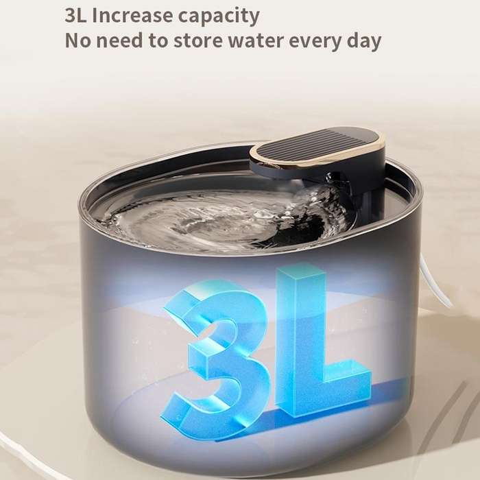 3L Electric Pet Water Dispenser Automatic Cat Water Fountain With Light(Blue)
