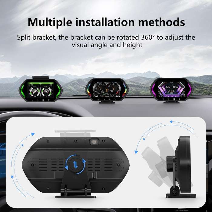 F12 4.5-inch Multi-function HD OBD LCD Instrument Car GPS Slope Meter HUD Head-up Display