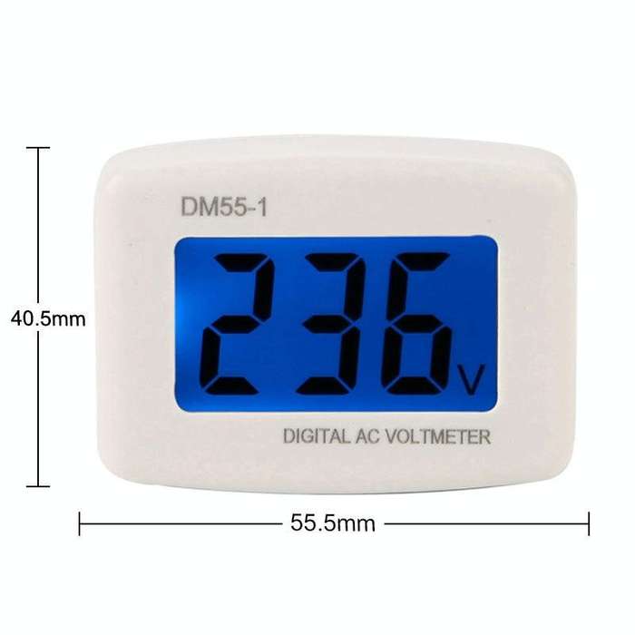 DM55-1 AC 110V- 220V LCD Digital Voltmeter Voltage Tester Detector Meter EU Plug
