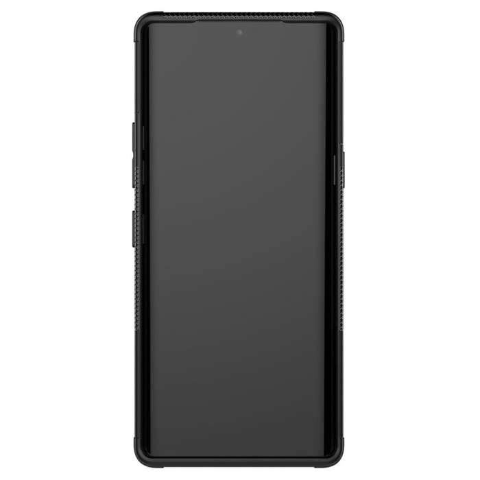 For LG Velvet Tire Texture Shockproof TPU+PC Protective Case with Holder(Black)