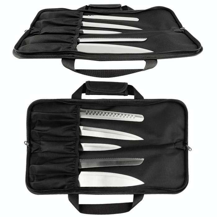 WESSLECO Kitchen Cutter Storage Bag Portable Knife Tool Bag(Blue)