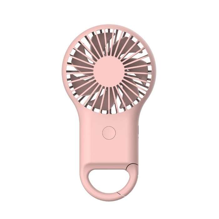 Handheld Pocket Mini Small Fan Portable Charging Outdoor USB Fan With 7 Color Light(Pink)