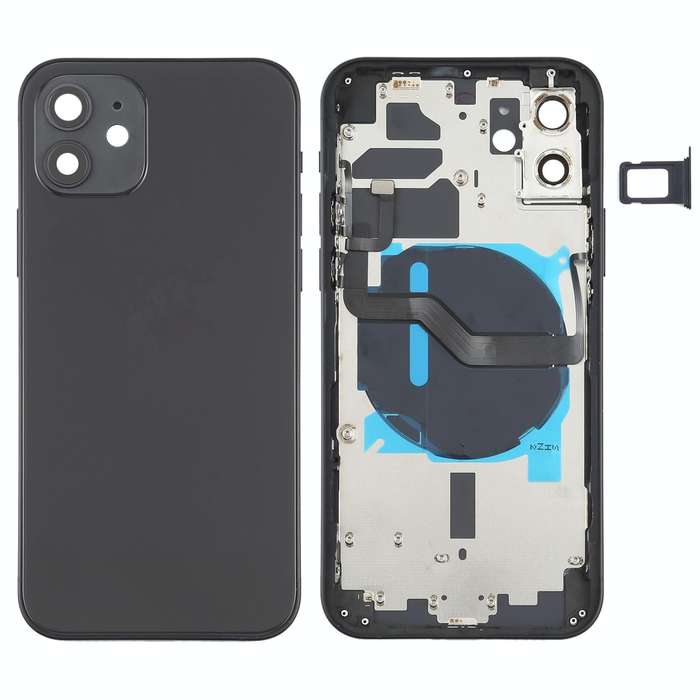 Battery Back Cover (with Side Keys & Card Tray & Power + Volume Flex Cable & Wireless Charging Mo...