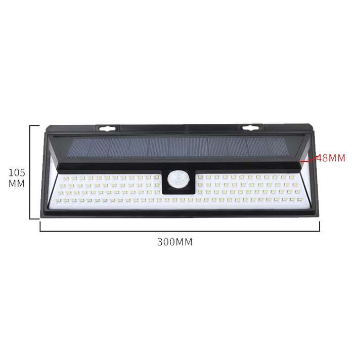 TG-TY00401 118 LED Solar 3-Sides Floodlit Motion Sensing Wall Light Outdoor Garden Corridor Stree...