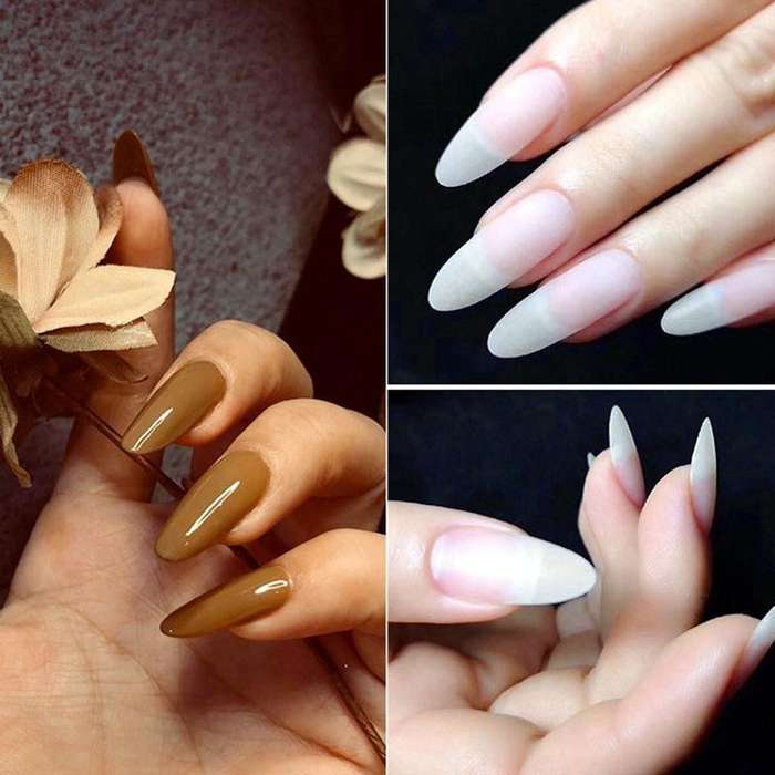 240 PCS Extended Manicure No-Engraving Frosted Thin Nail Piece WH-110
