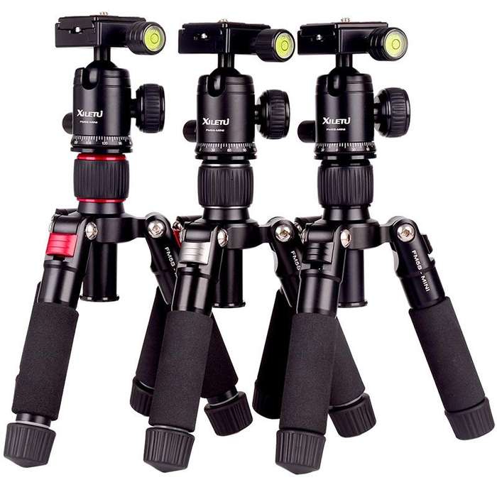 Xiletu FM5S-MINI 5-Section Folding Legs Mini Desktop Tripod Mount(Titanium)