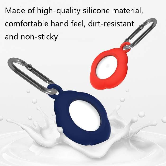 3 PCS Tracker Anti-Lost Silicone Protective Cover with Carabiner for AirtTag(White)