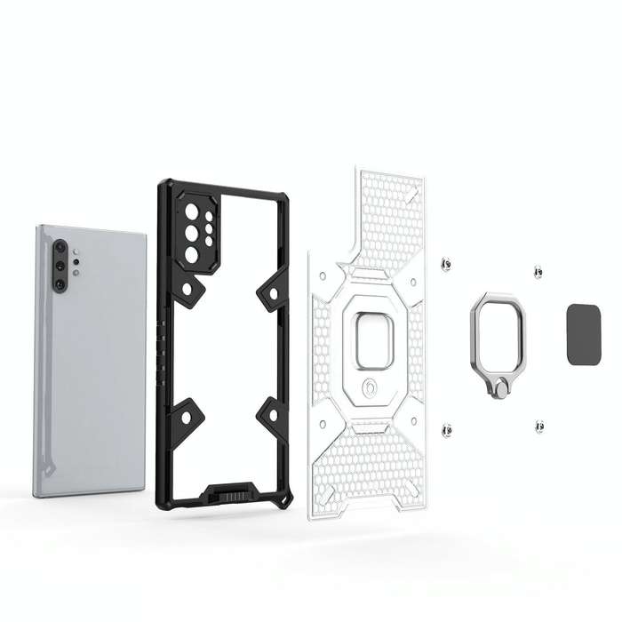 For Samsung Galaxy Note10+ Space PC+TPU Ring Holder Protective Case(Silver)