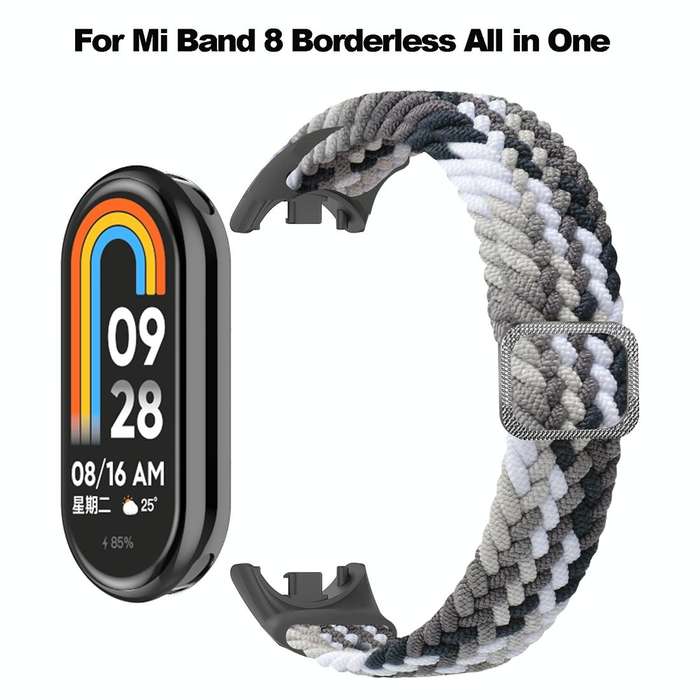 For Xiaomi Mi Band 8 Adjustable Nylon Braided Elasticity Watch Band(Black)
