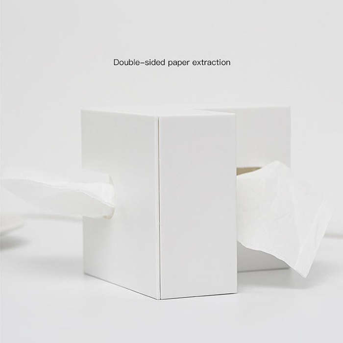 Creative Simple Household Plastic Tissue Paper Storage Box(White)