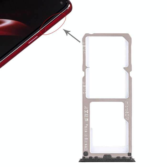 For OPPO A3 2 x SIM Card Tray + Micro SD Card Tray (Black)