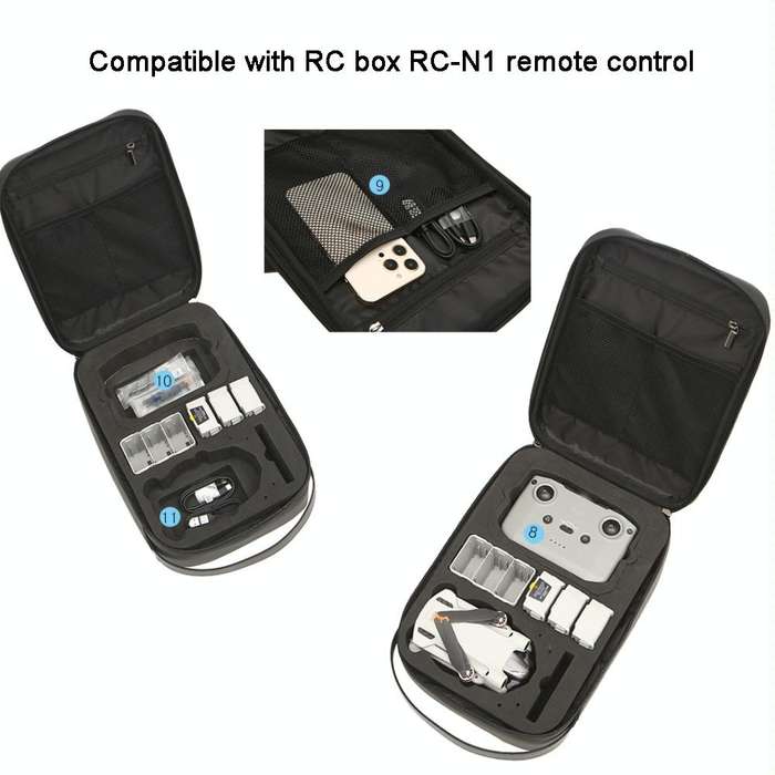 For DJI Mini 3 / Mini 3 Pro Hard Shell Storage Bag Box Chest Bag Shoulder Bag Messenger Bag(Dark ...