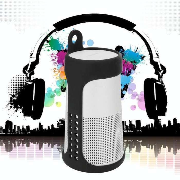 Portable Shockproof Silica Gel Bluetooth Speaker Protective Case for Bose Soundlink Revolve (Black)