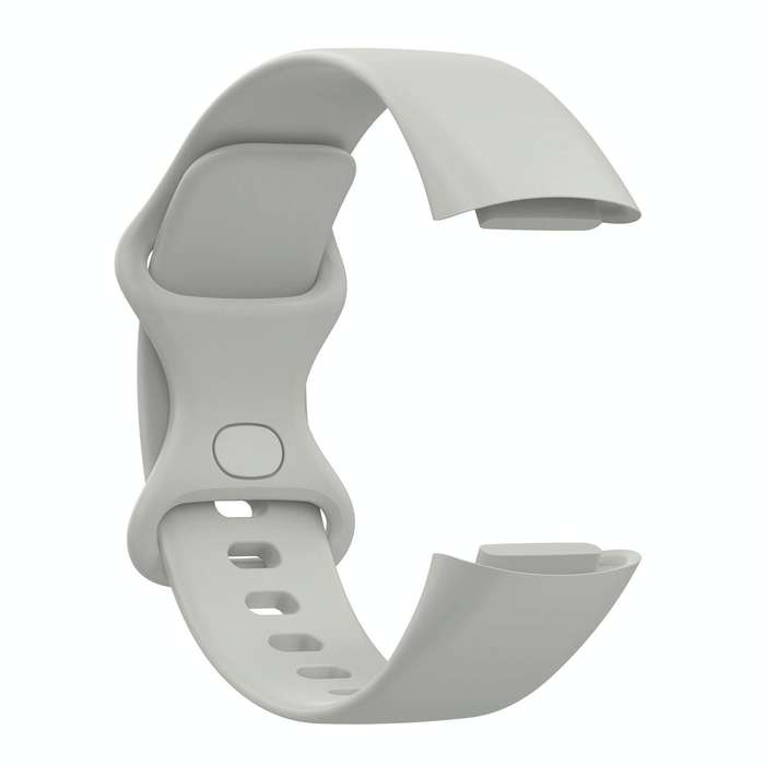 For Fitbit Charge 5 Silicone Watch Band, Size:L(Rock Grey)