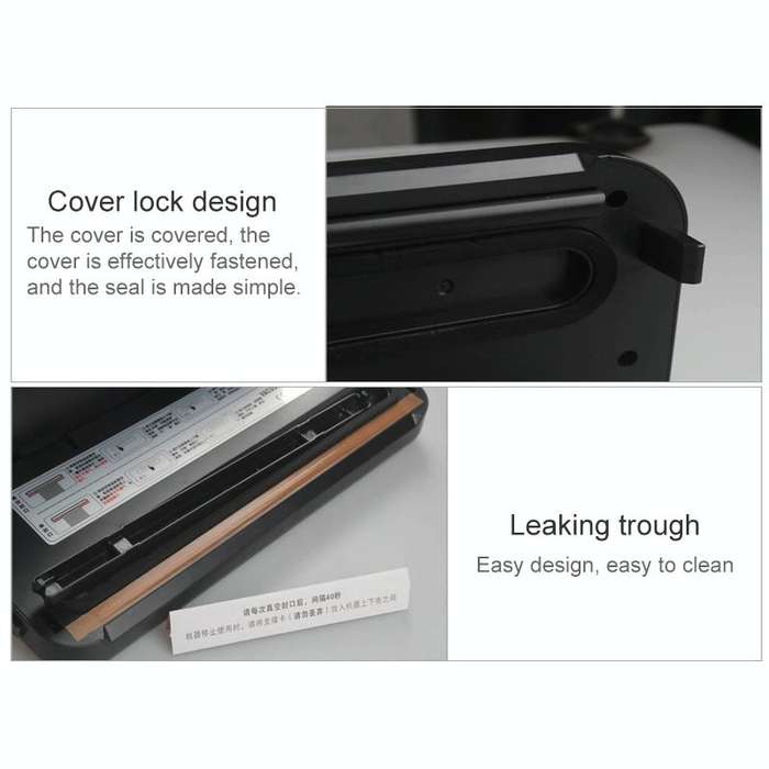 Household Commercial Food Vacuum Plastic Packaging Machine Sealer Closer Machine, US Plug (Black)