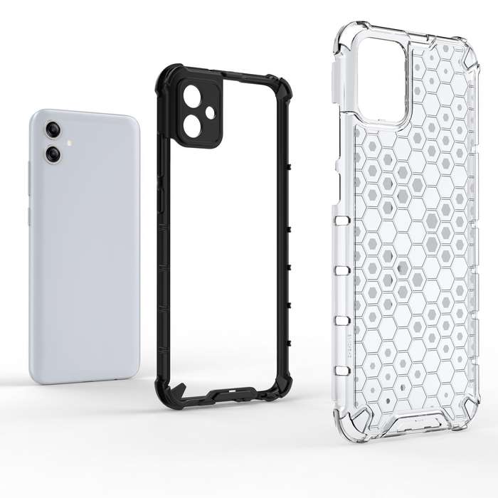 For Samsung Galaxy A04e 5G Honeycomb Shockproof Phone Case(Black)