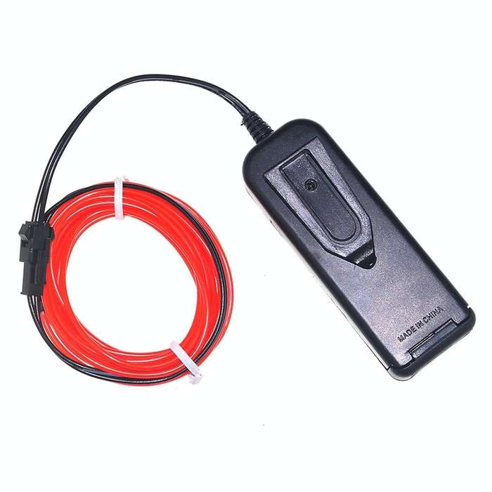 YouOKLight Neon EL Cold Round Flexible Strip Light with 3V Battery Box for Dance Party Car Decora...