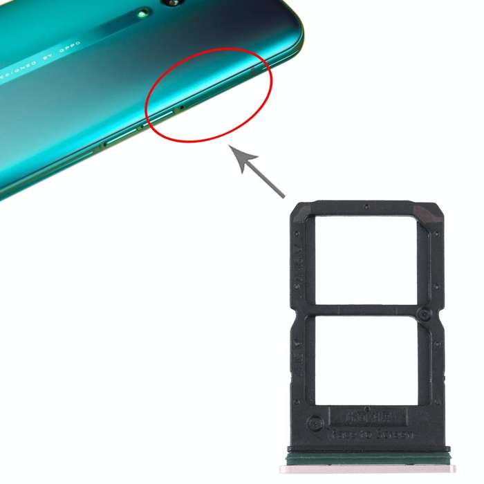 For OPPO Reno SIM Card Tray + SIM / Micro SD Card Tray (Gold)