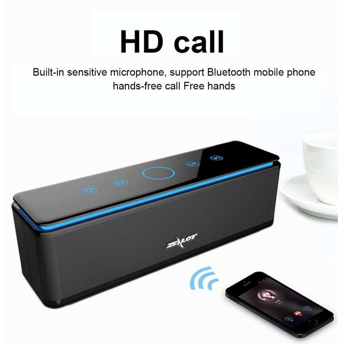ZEALOT S7 Portable Smart Touch Stereo Bluetooth Speaker with Built-in Mic, Support Hands-Free Cal...