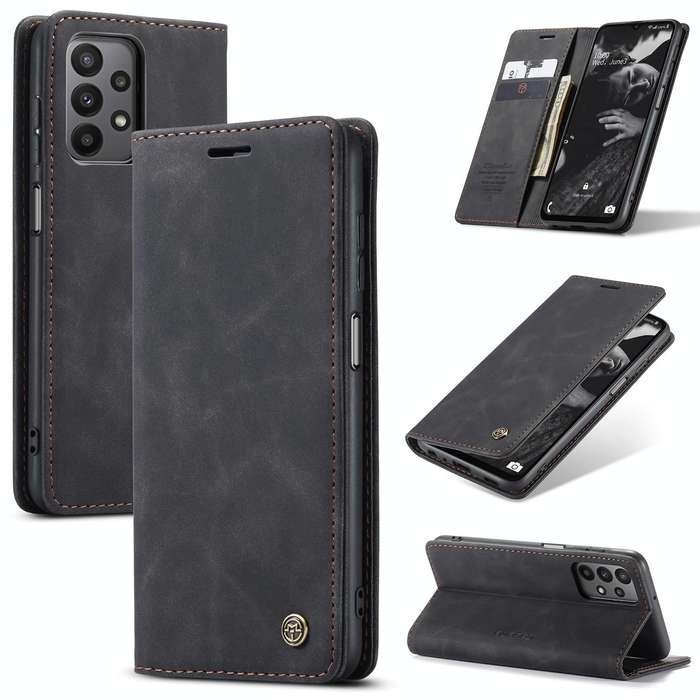 For Samsung Galaxy A23 CaseMe 013 Multifunctional Horizontal Flip Leather Phone Case(Black)