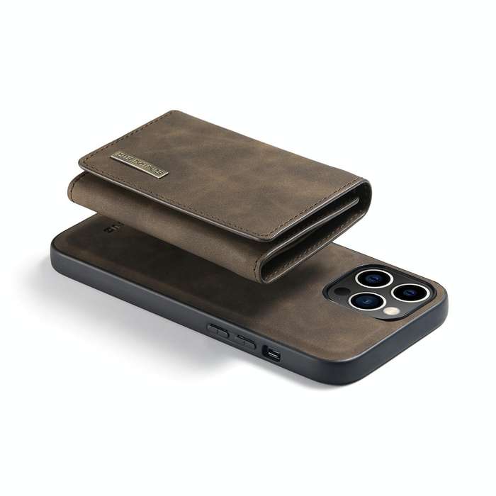 For iPhone 14 Pro DG.MING M1 Series 3-Fold Multi Card Wallet Leather Case(Coffee)
