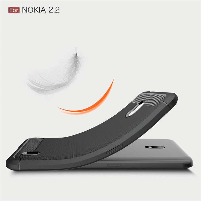 Brushed Texture Carbon Fiber TPU Case for Nokia 2.2(Black)