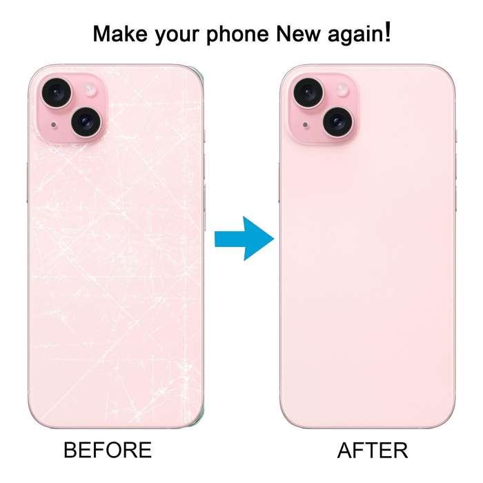 For iPhone 15 Plus Glass Battery Back Cover(Pink)