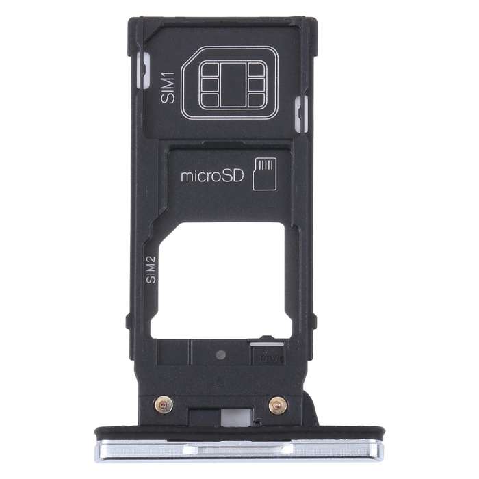 For Sony Xperia XZ2 Premium Original SIM Card Tray + SIM / Micro SD Card Tray (Silver)