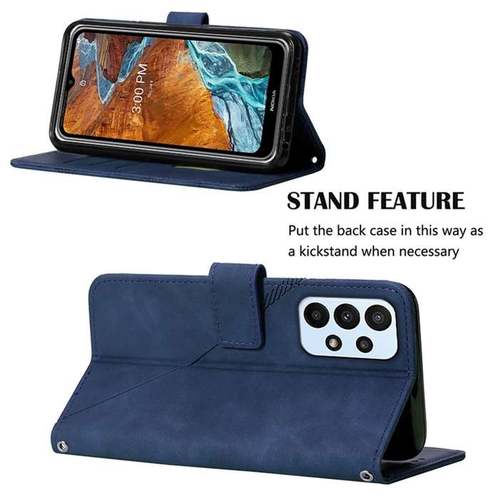 For Samsung Galaxy A73 5G Crossbody 3D Embossed Flip Leather Phone Case(Blue)