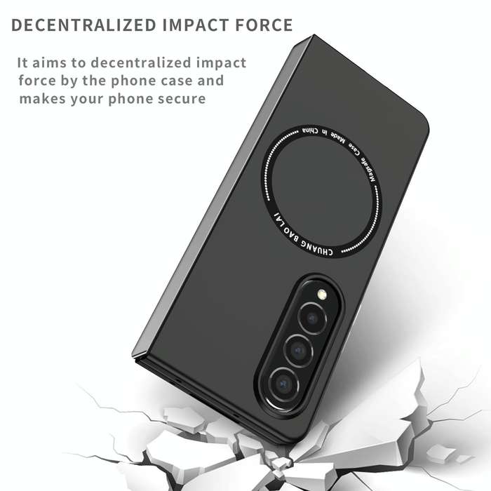 For Samsung Galaxy Z Fold4 Magsafe Magnetic Folding PC Phone Case(Black)