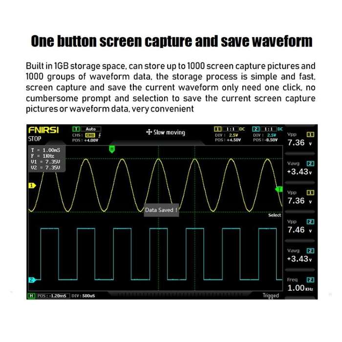 FNIRSI 1014D 2 in 1 Dual-channel 100M Bandwidth Digital Oscilloscope 1GS Sampling Signal Generato...