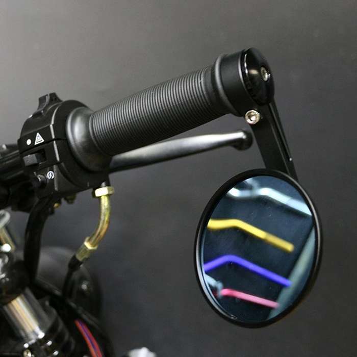 Motorcycle Modified Rearview Mirror CNC Handle Mirror Accessories(Black)