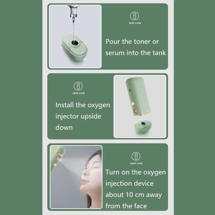 Yc168 Portable High Pressure Nano Oxygen Injector(Green)