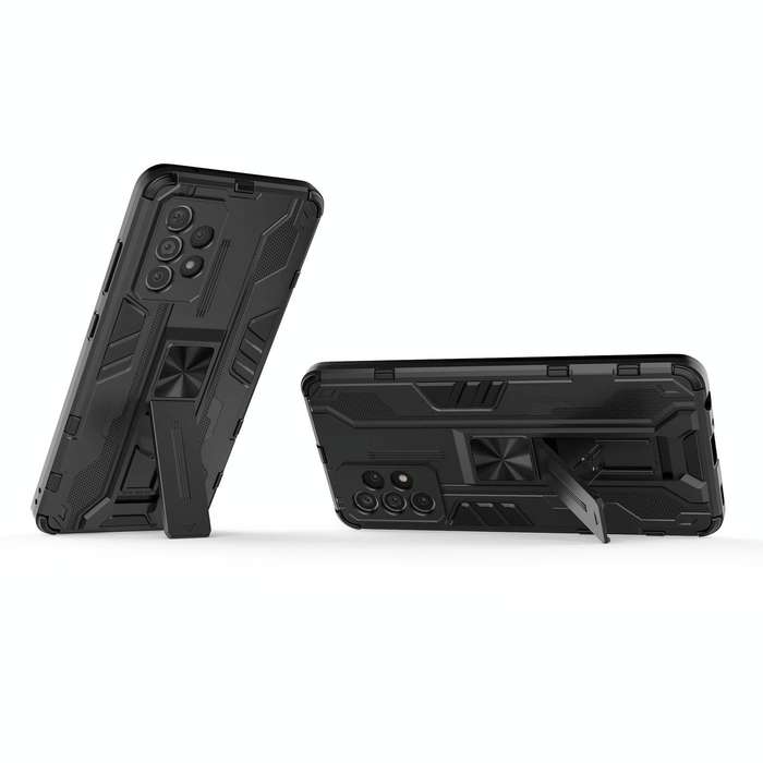 For Samsung Galaxy A52 5G / 4G Supersonic PC + TPU Shock-proof Protective Case with Holder(Black)