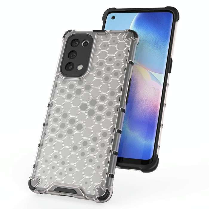 For Oppo Reno5 Pro 5G Shockproof Honeycomb PC + TPU Case(Blue)