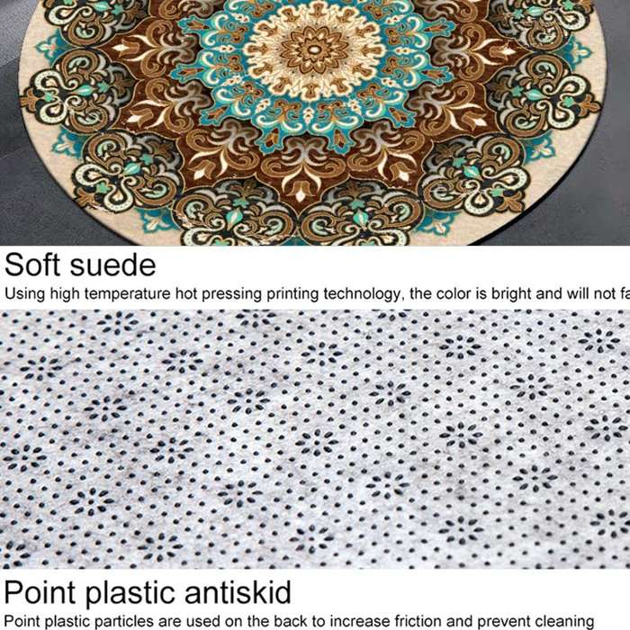 Ethnic Carpet Camel Mandala Flower Carpet Non-slip Floor Mat, Size:Diameter 40cm(Flower)