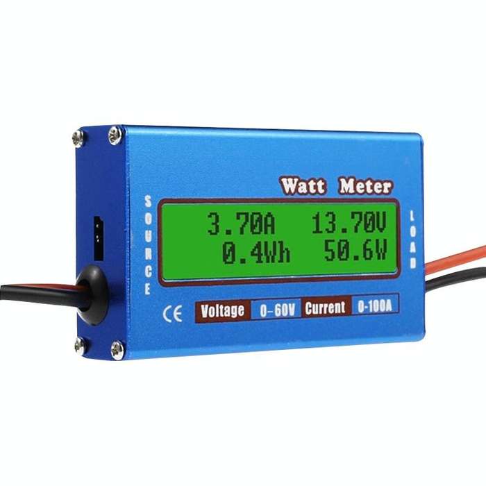 Airplane Model 0-100A 0-60V Continuous Current 50A High Precision Wattmeter