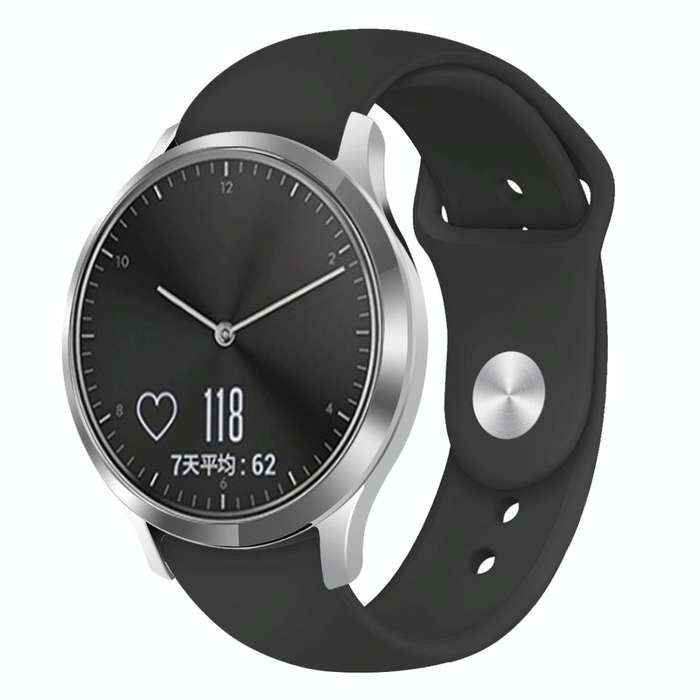 For Garmin Vivoactive 3 / Vivomove HR Solid Color Reverse Buckle Silicone Watch Band, Size: Large...