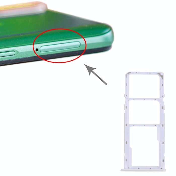 For OPPO Realme 6i / Realme Narzo 10 SIM Card Tray + SIM Card Tray + Micro SD Card Tray (White)