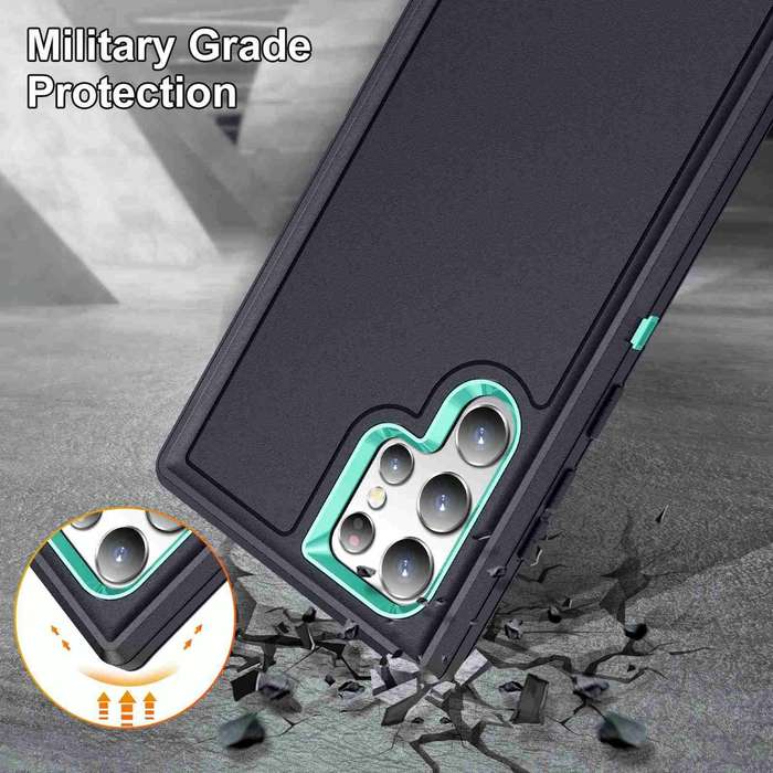 For Samsung Galaxy S23 Ultra 5G Life Waterproof Rugged Phone Case(Dark Blue + Light Blue)